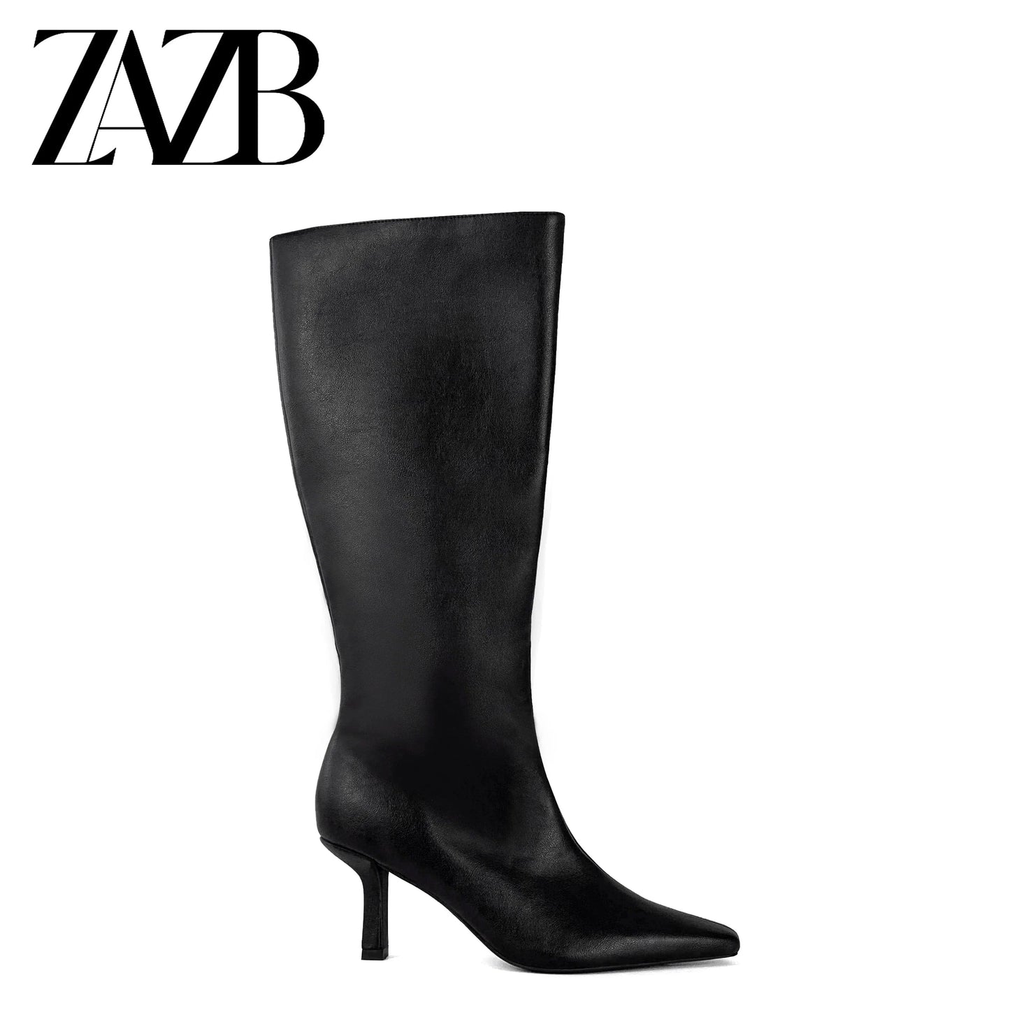 ZAZB Autumn and winter high tube Knee Boots high heel leather Knight boots