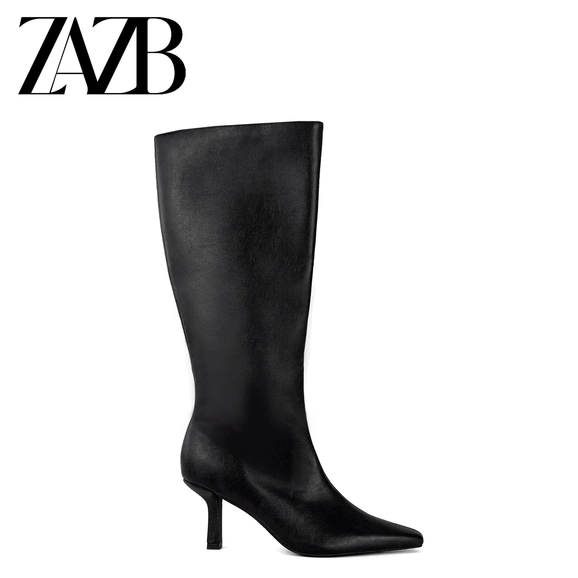 ZAZB Autumn and winter high tube Knee Boots high heel leather Knight boots
