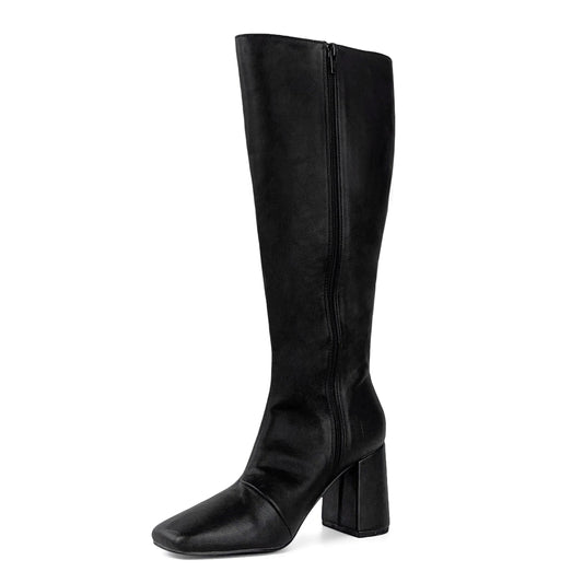 ZAZB Autumn and winter high tube Knee Boots high heel leather Knight boots