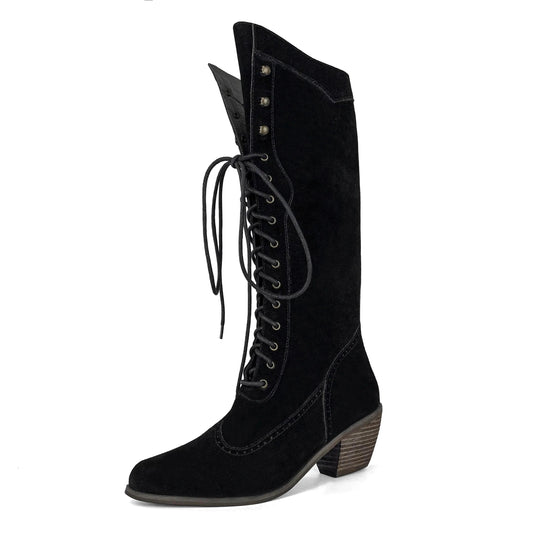 ZAZB Autumn and winter high tube Knee Boots leather Knight boots