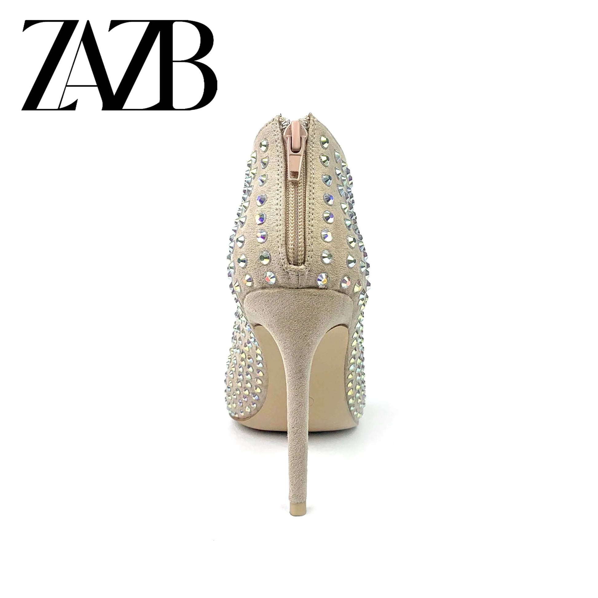 ZAZB Autumn New Women's Boot with Black Broken Diamonds and Fine Heel High Elastic Mid length Boots