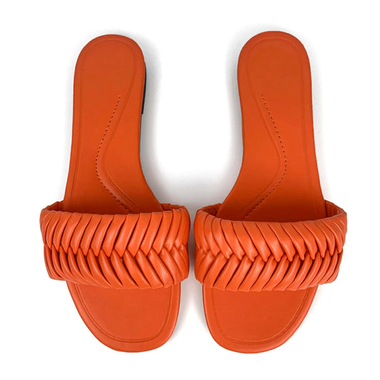 ZAZB brand custom leather for shoes luxury flat sandals and women ladies mules chaussures pour femmes