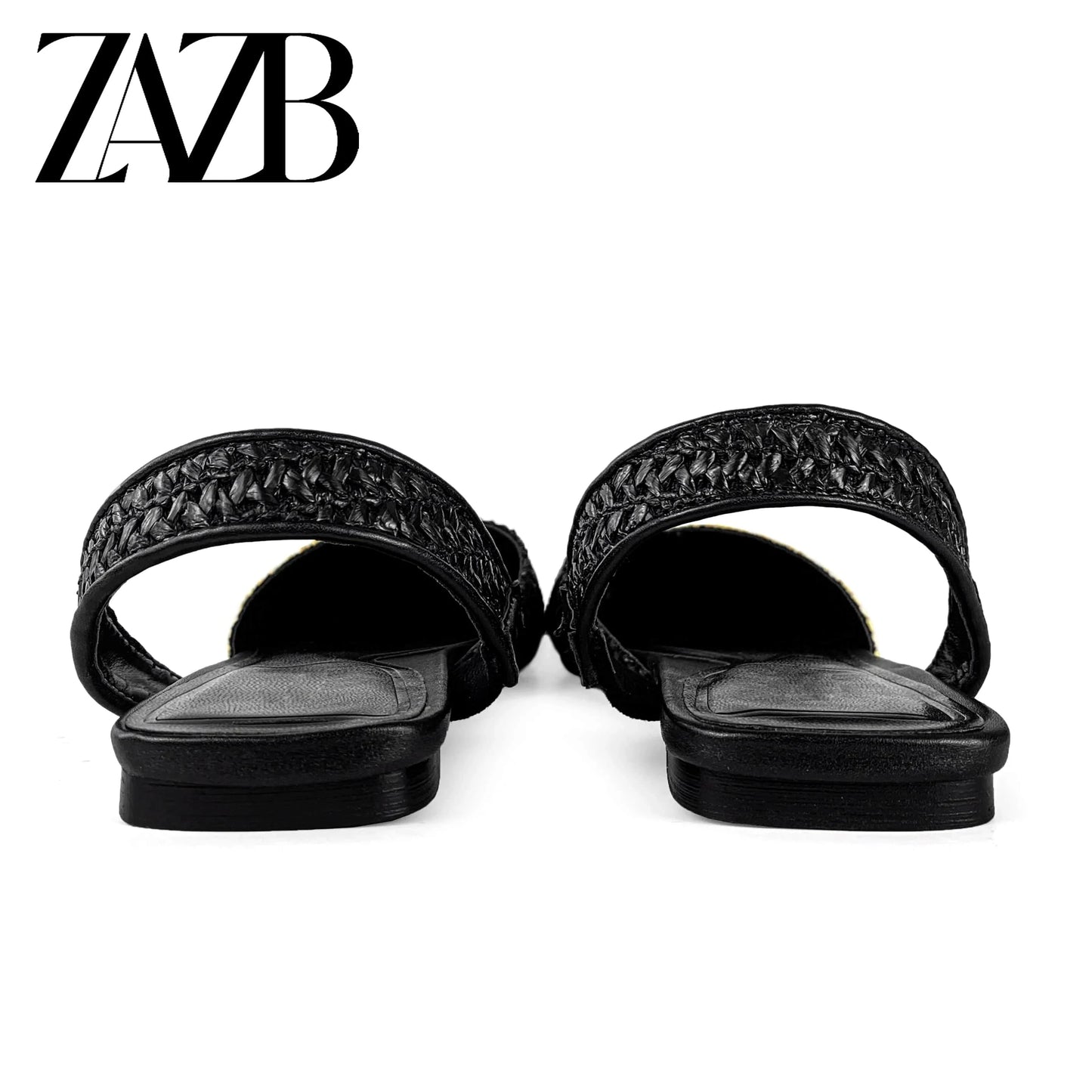 ZAZB brand custom leather for women sandals Woven hemp rope wedding bride ladies and chaussures pour femmes