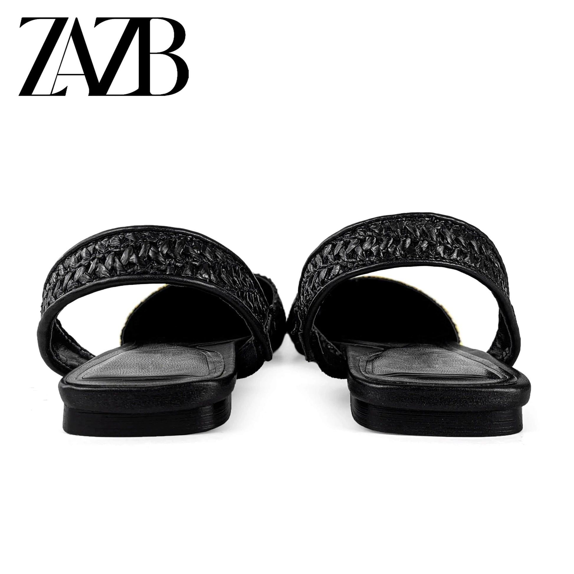 ZAZB brand custom leather for women sandals Woven hemp rope wedding bride ladies and chaussures pour femmes