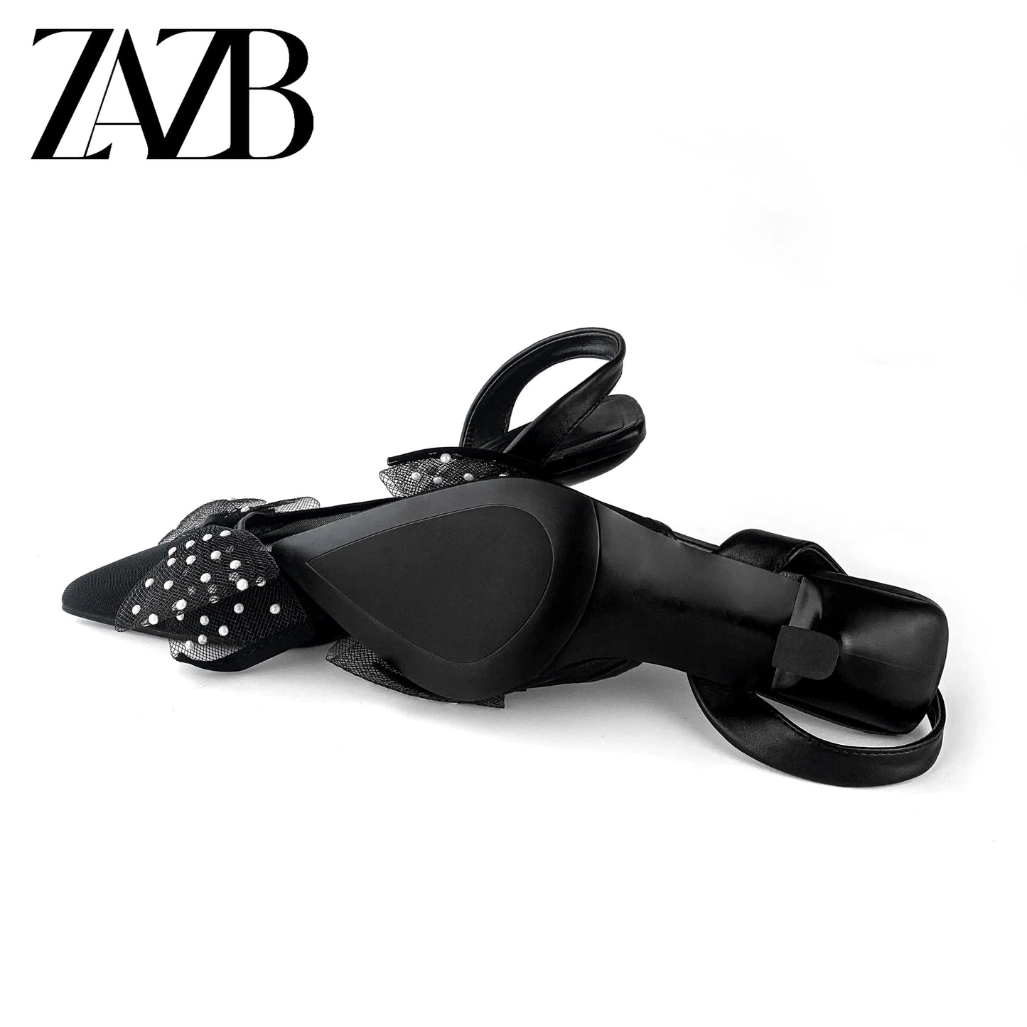 ZAZB brand custom leather high heels shoes for women sandals bowknot wedding bride elegant ladies and chaussures pour femmes