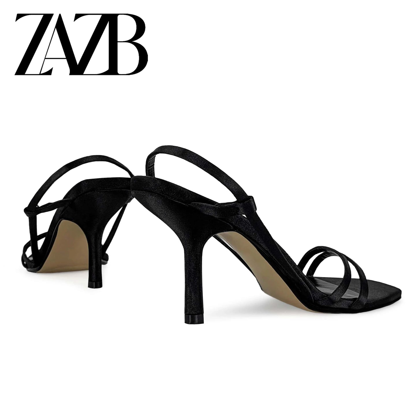 ZAZB brand custom leather high heels shoes for women sandals Slim sexy wedding bride elegant ladies and chaussures pour femmes