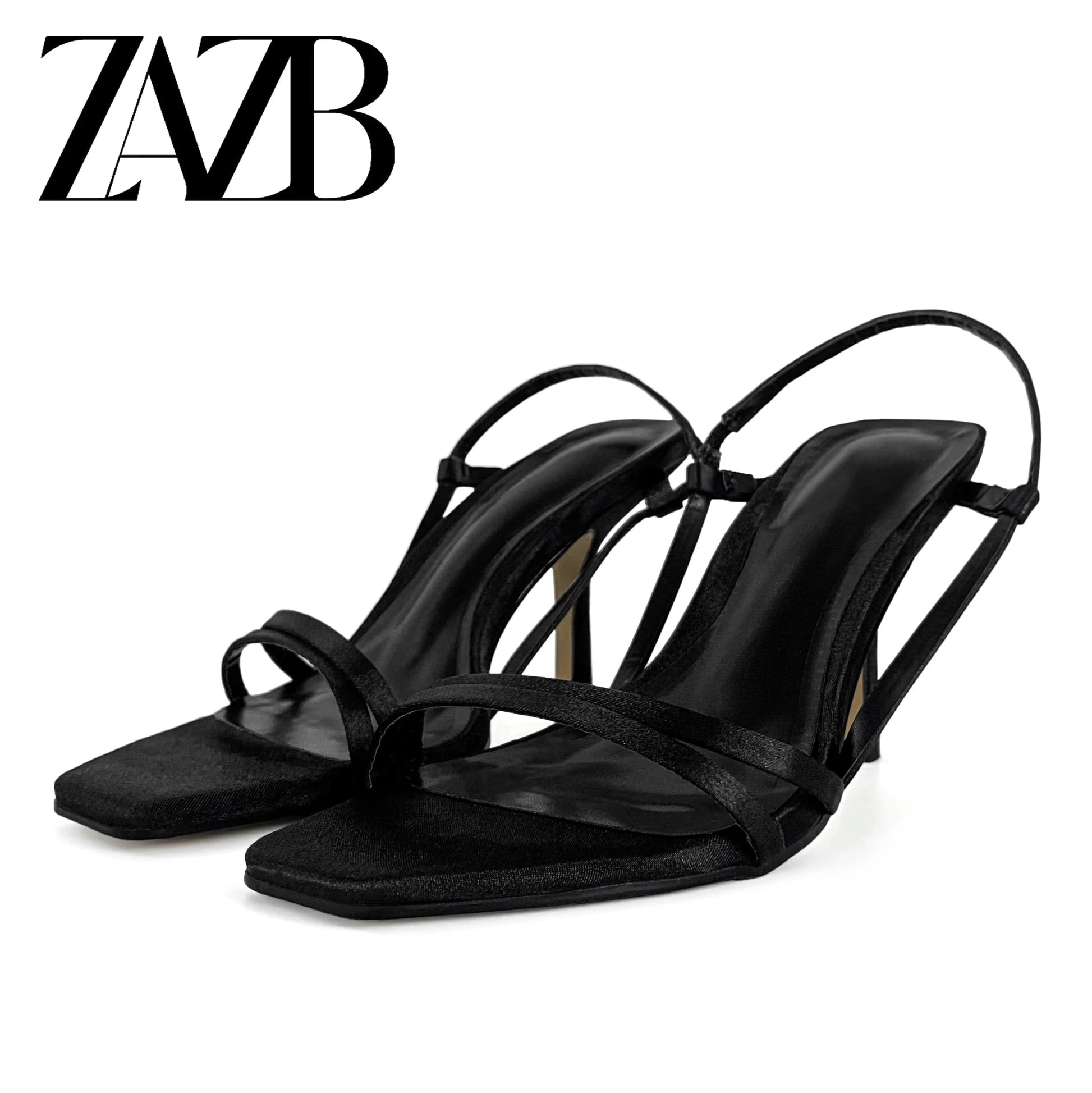 ZAZB brand custom leather high heels shoes for women sandals Slim sexy wedding bride elegant ladies and chaussures pour femmes