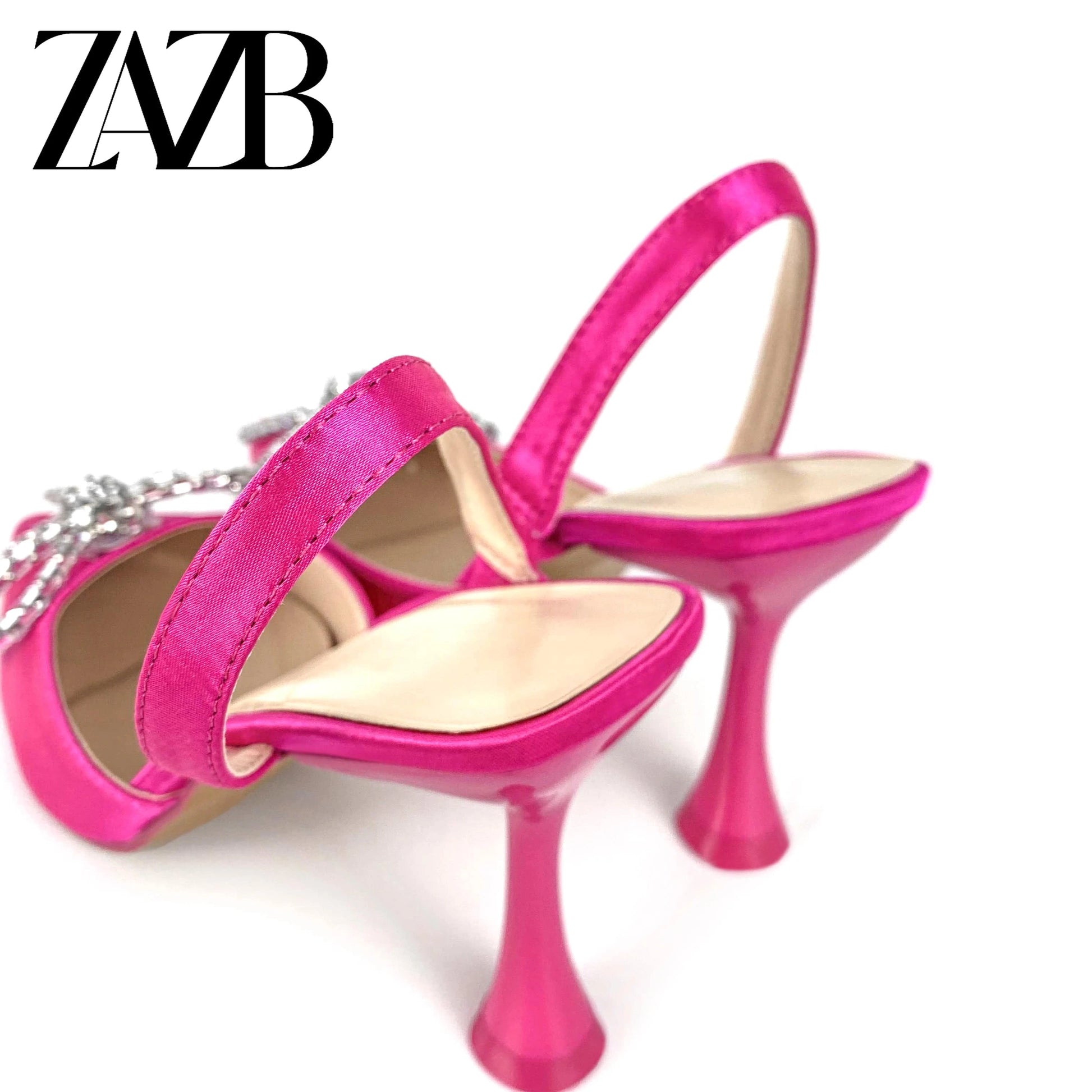 ZAZB brand custom leather high heels shoes for women sandals Slim sexy wedding bride elegant ladies and chaussures pour femmes