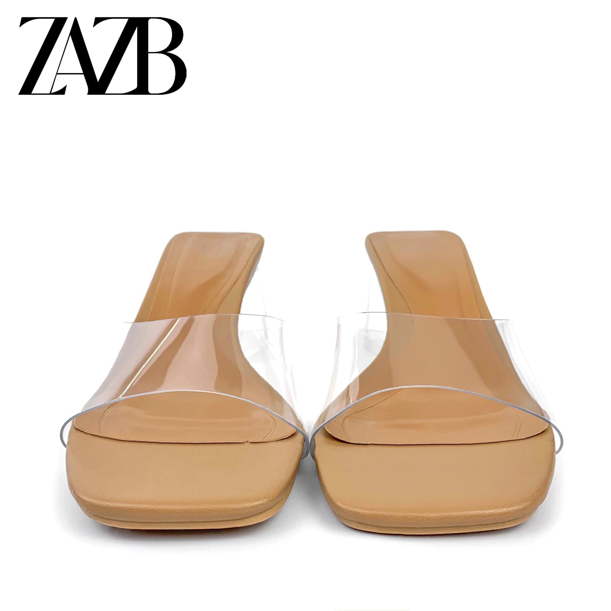 ZAZB brand custom transparent high heels shoes for women thick with sandals wedding bride ladies and chaussures pour femmes