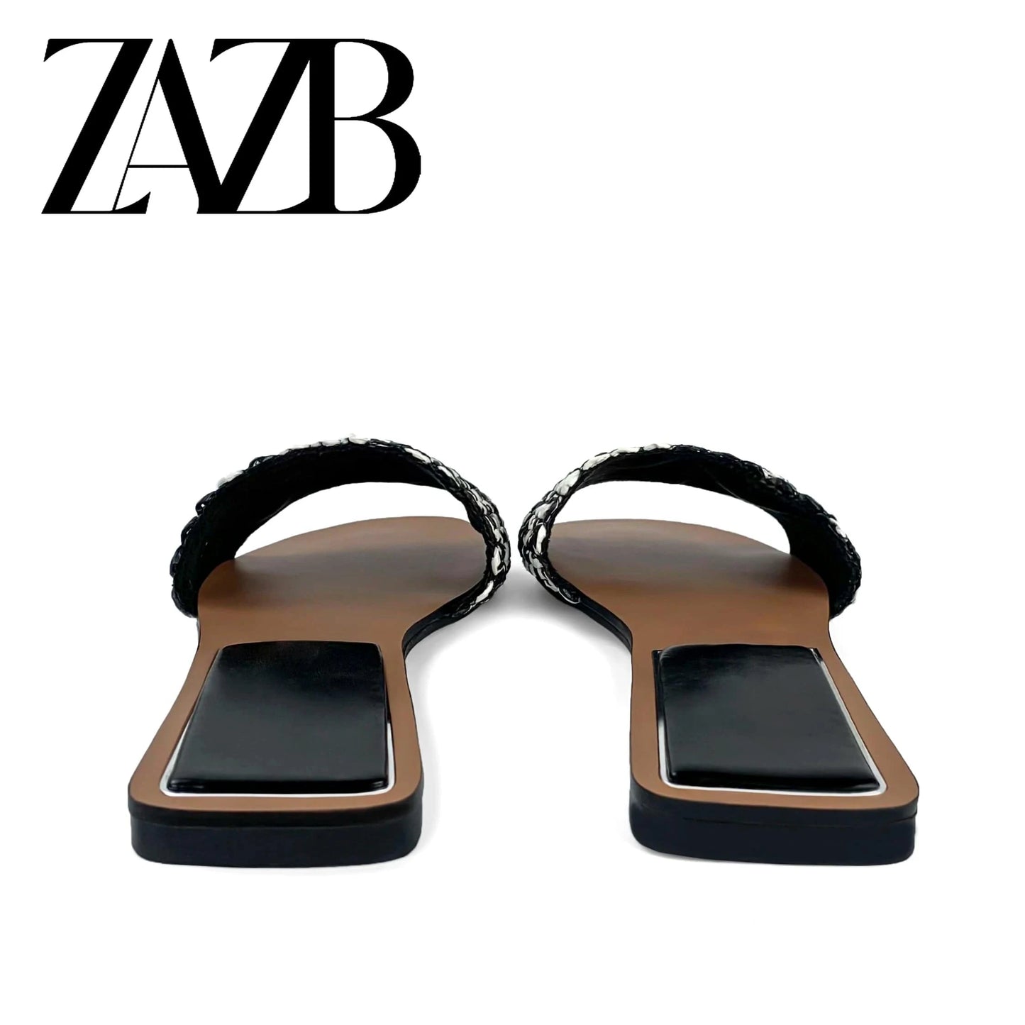 ZAZB brand Custom women flat shoes ladies shoes and sandals for mules luxury slippers Hemp rope weaving chaussures pour femmes