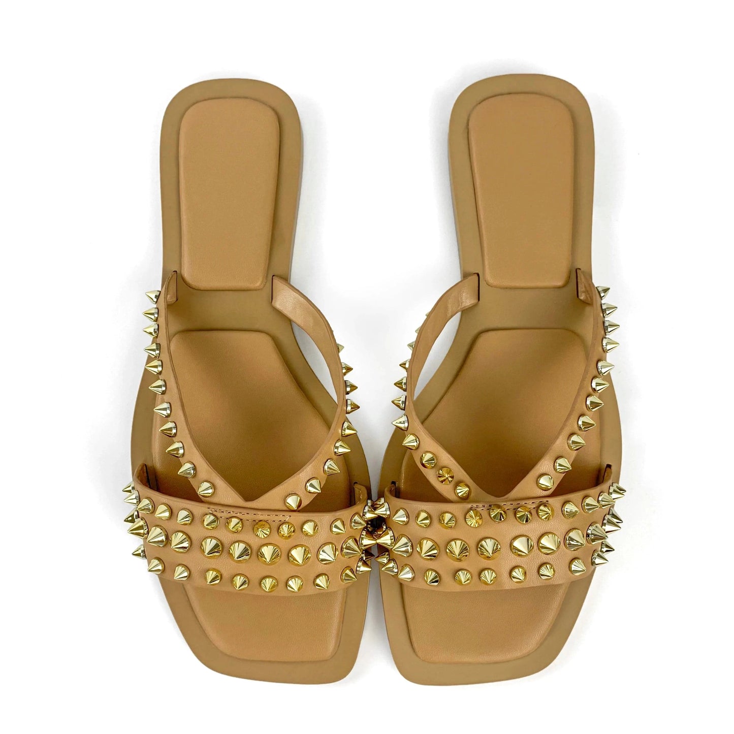 ZAZB brand Custom women flat shoes ladies shoes and sandals for mules luxury slippers rivet chaussures pour femmes