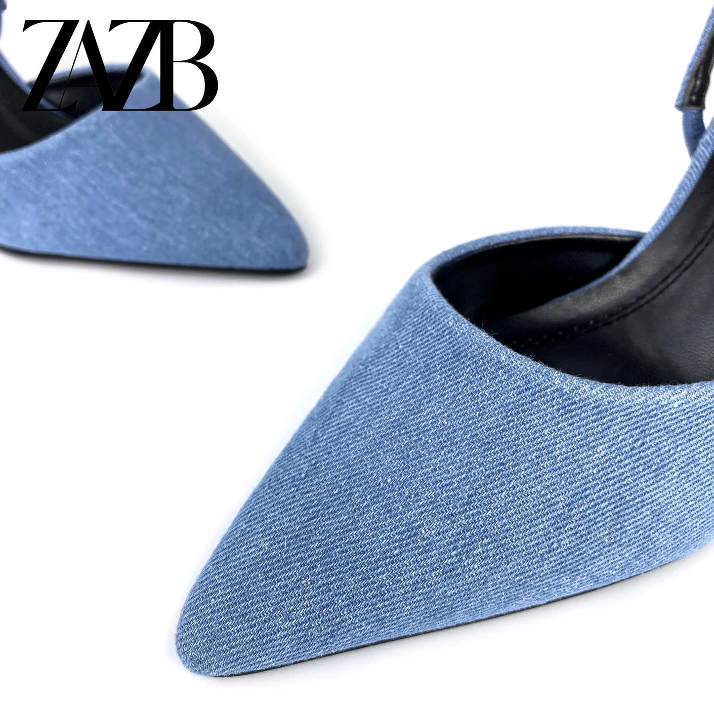 ZAZB Brand Customized Denim Fabric Design Leather High Heel Women's Sandals Wedding Bride Women's Dress