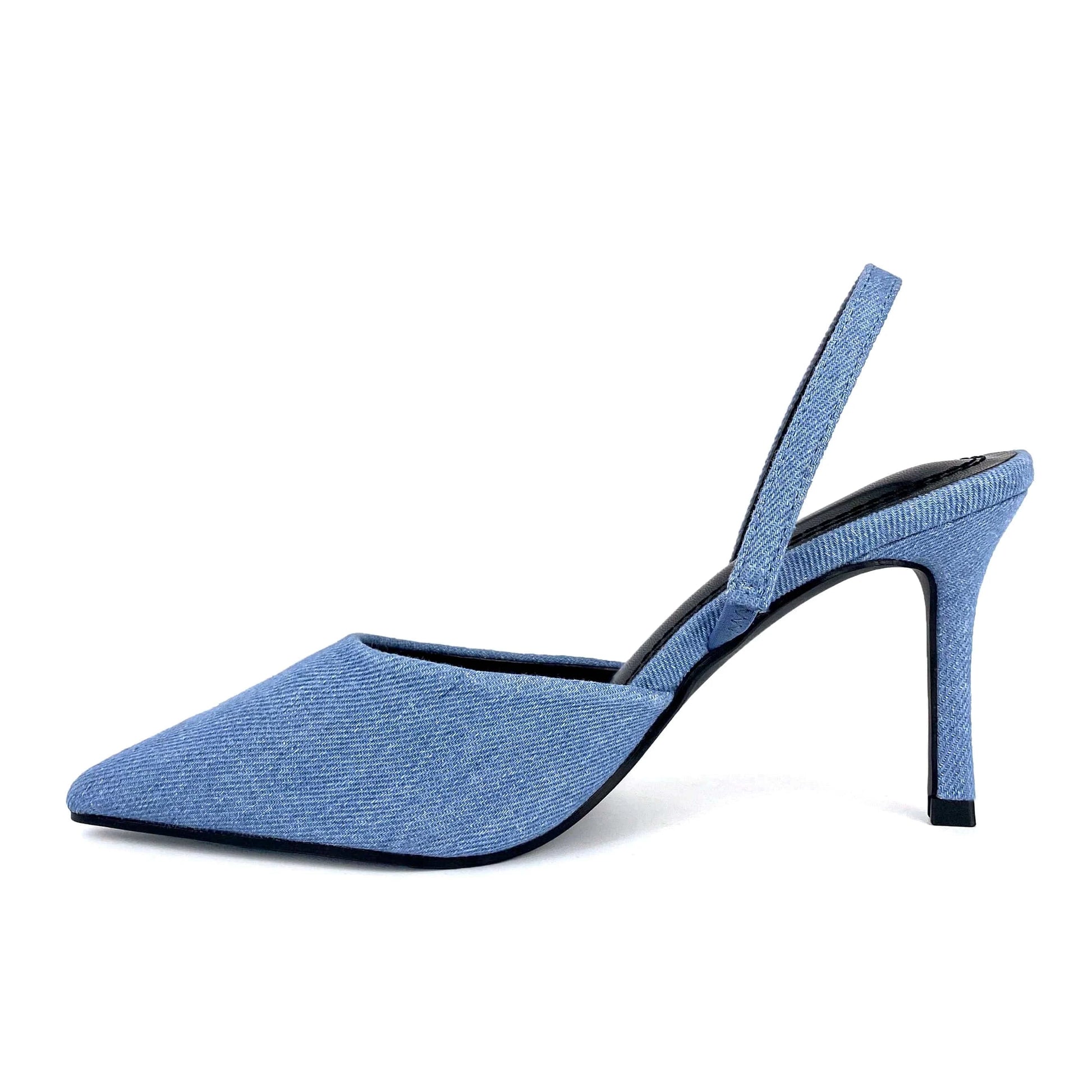 ZAZB Brand Customized Denim Fabric Design Leather High Heel Women's Sandals Wedding Bride Women's Dress