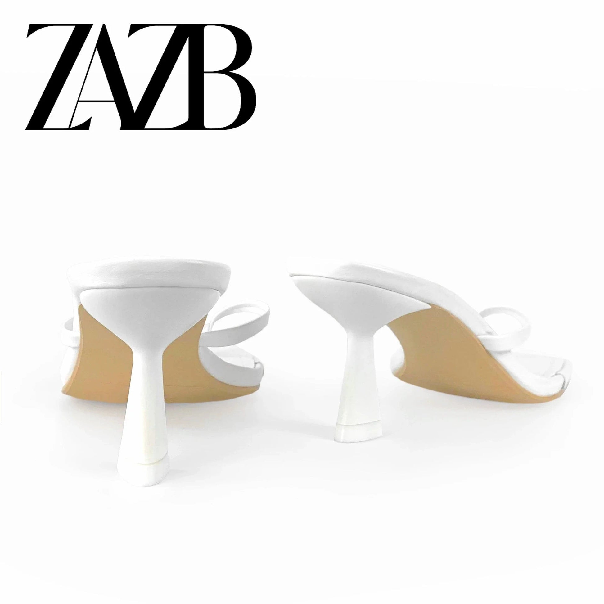 ZAZB Brand Customized Leather High Heel Slippers Women's Slippers Wedding Bride Women's and Women's Dress
