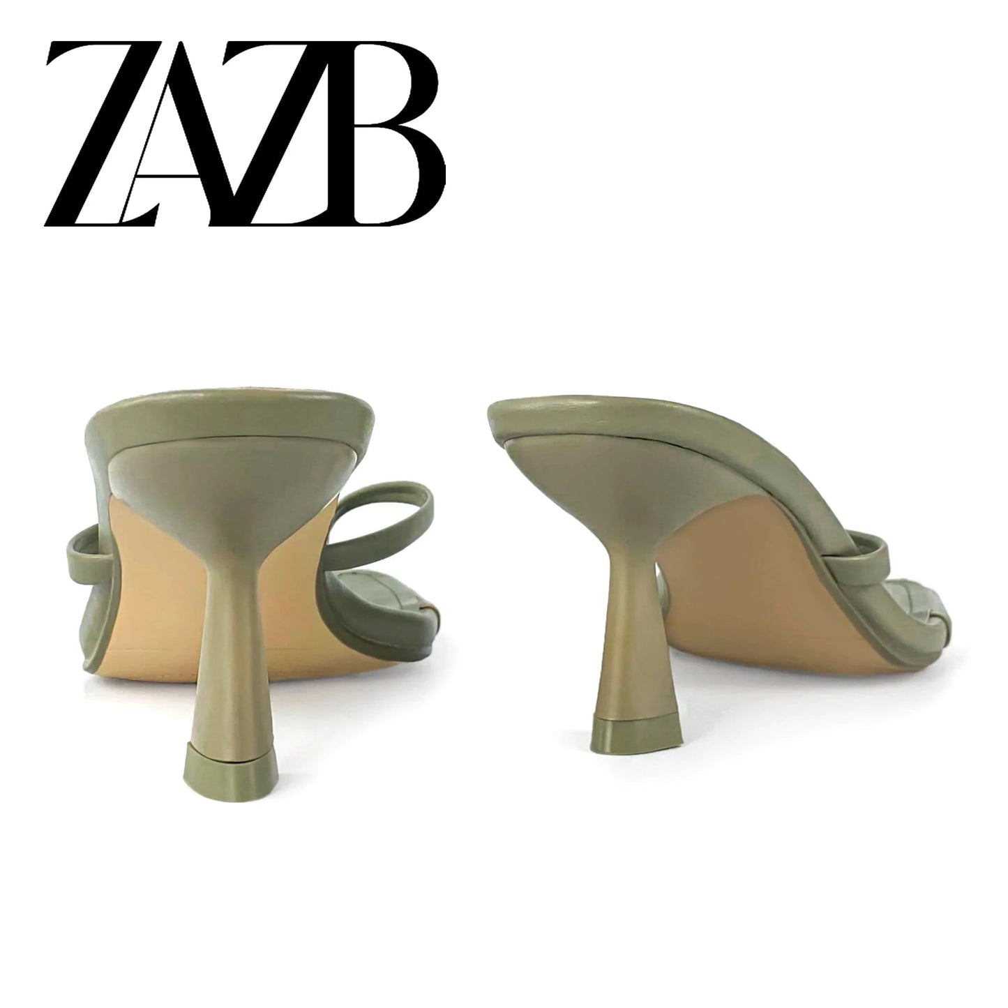 ZAZB Brand Customized Leather High Heel Slippers Women's Slippers Wedding Bride Women's and Women's Dress