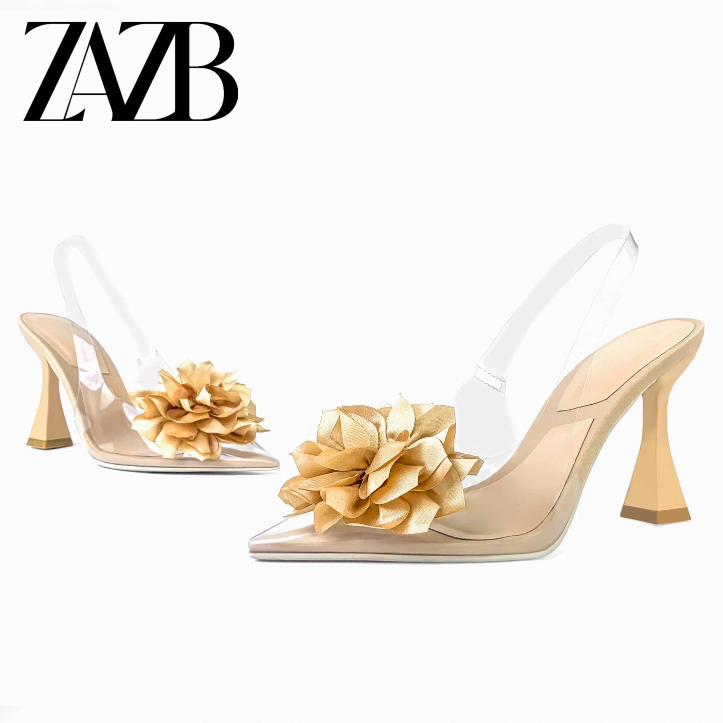 ZAZB Brand Customized Leather High Heels with Transparent Design Women's Sandals Wedding Bride Women's and Women's Dress