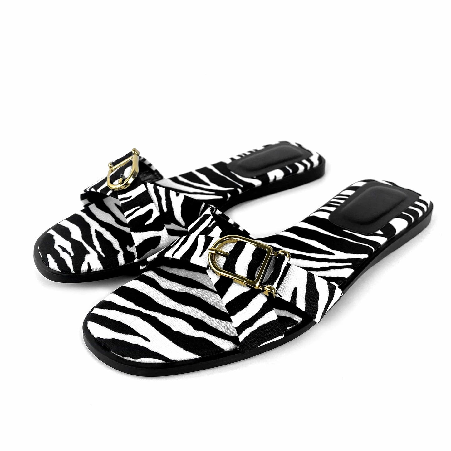 ZAZB Brand Customized Leather Metal Buckle Decoration Women's Slippers Luxury Slippers Wedding Bride Women