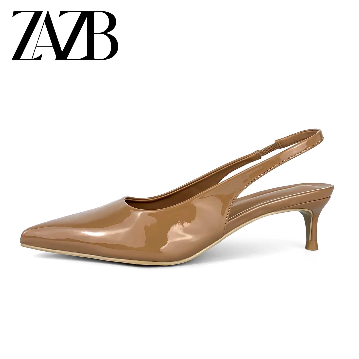 ZAZB Brand Customized Leather Sandals for Women's Mid Heel Sandals Slim Wedding Bride Elegant Women