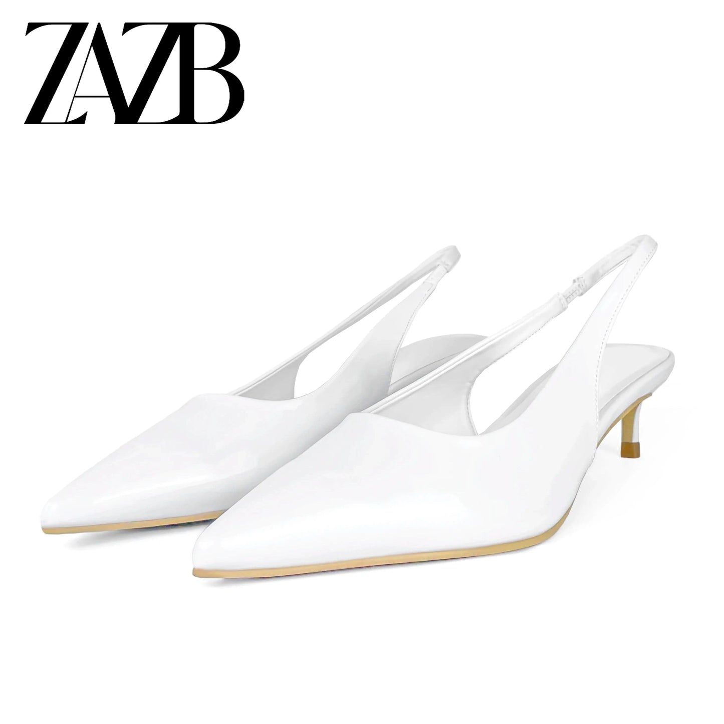 ZAZB Brand Customized Leather Sandals for Women's Mid Heel Sandals Slim Wedding Bride Elegant Women