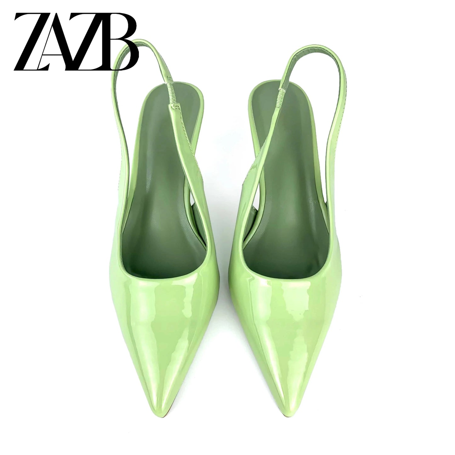 ZAZB Brand Customized Leather Sandals for Women's Mid Heel Sandals Slim Wedding Bride Elegant Women