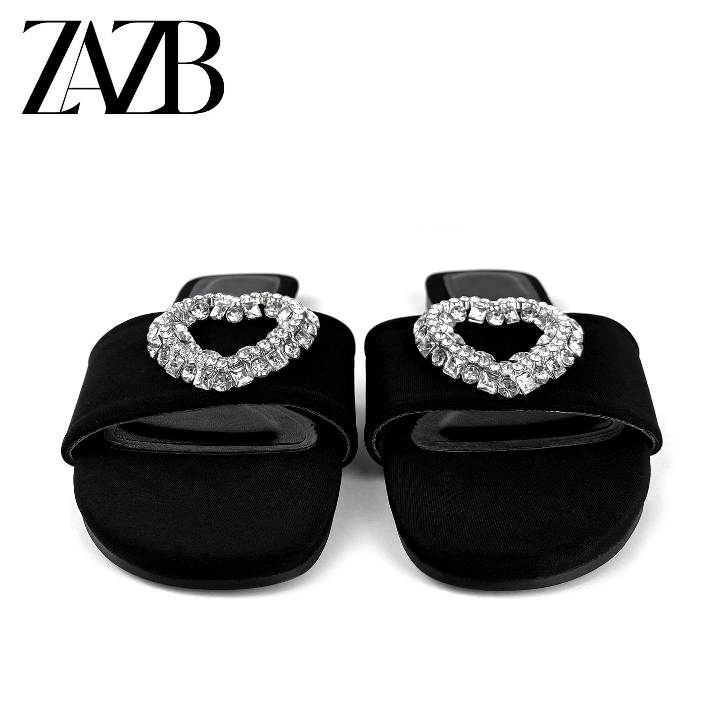ZAZB Brand Customized Leather Slippers Women's Sandals Luxury Slippers Wedding Bride Ladies and Women's Dress