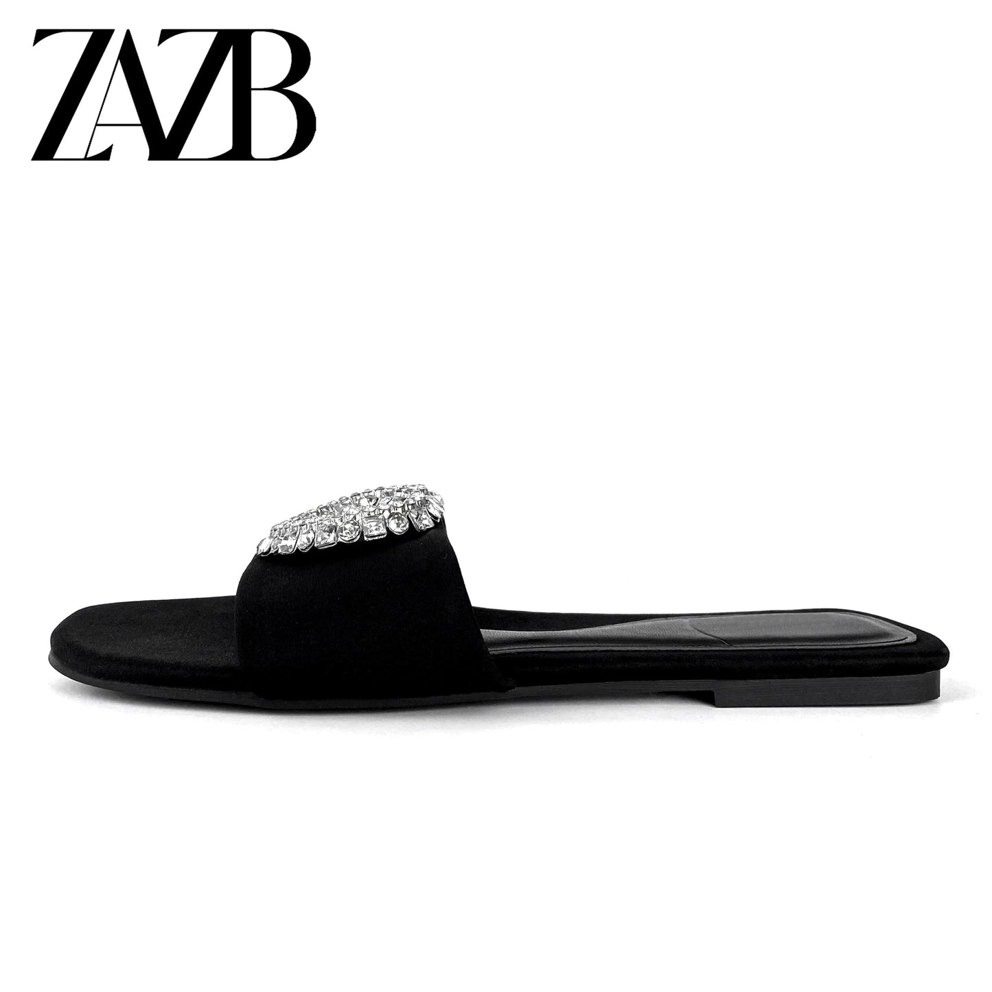 ZAZB Brand Customized Leather Slippers Women's Sandals Luxury Slippers Wedding Bride Ladies and Women's Dress