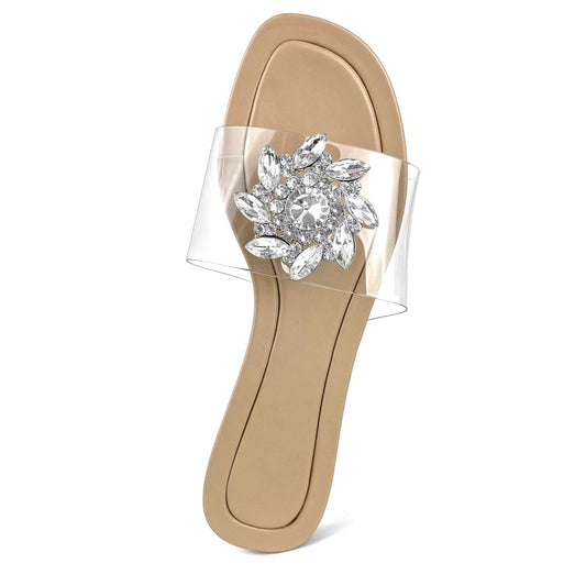 ZAZB Brand Customized Leather Slippers Women's Sandals Luxury Slippers Wedding Bride Ladies and Women's Dress