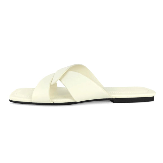 ZAZB Brand Customized Women's Shoes Luxury Flat Bottom Beige Slippers