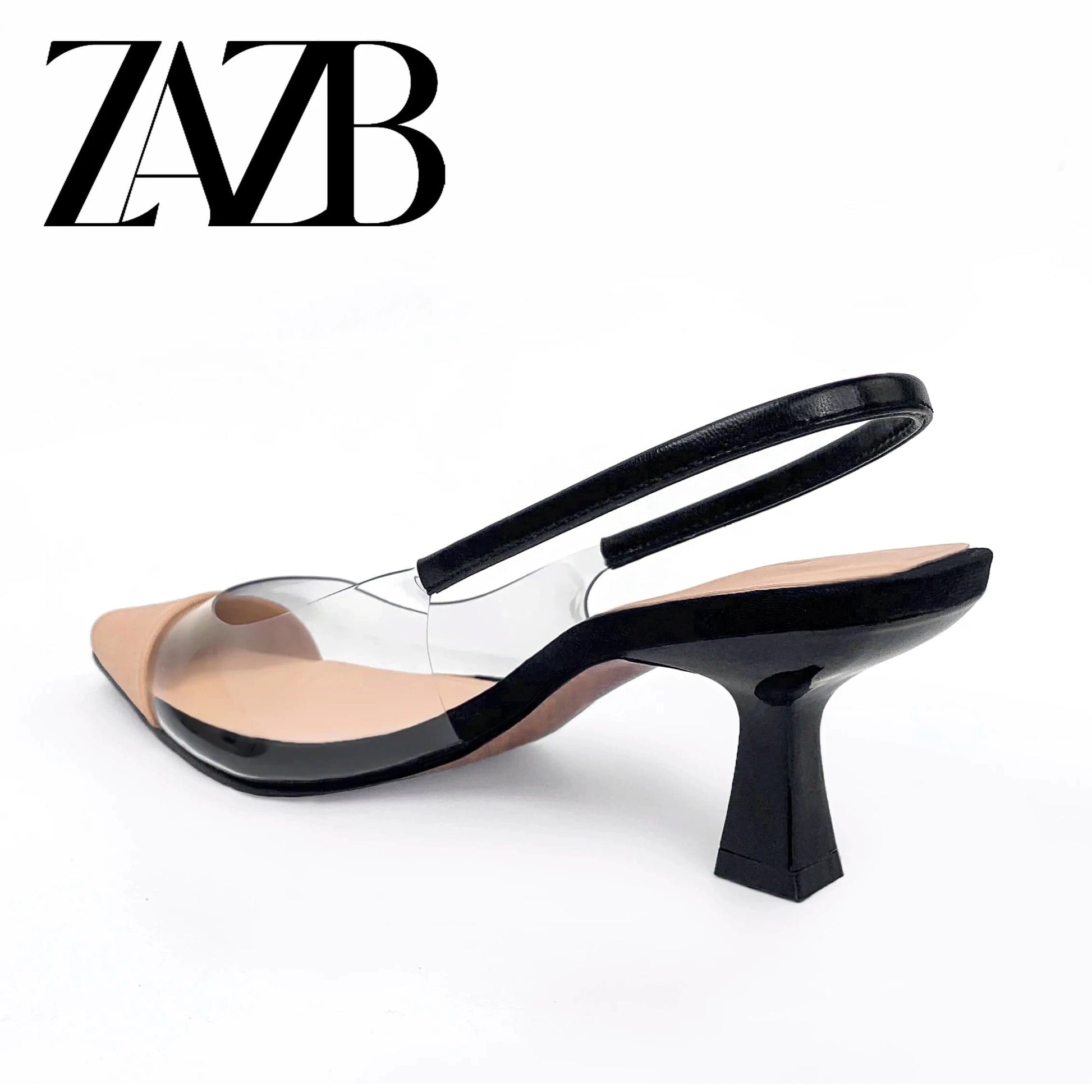 ZAZB Brand Women's Customized Apricot High Heel Transparent Fabric Sandals Bridal Shoes Elegant Women