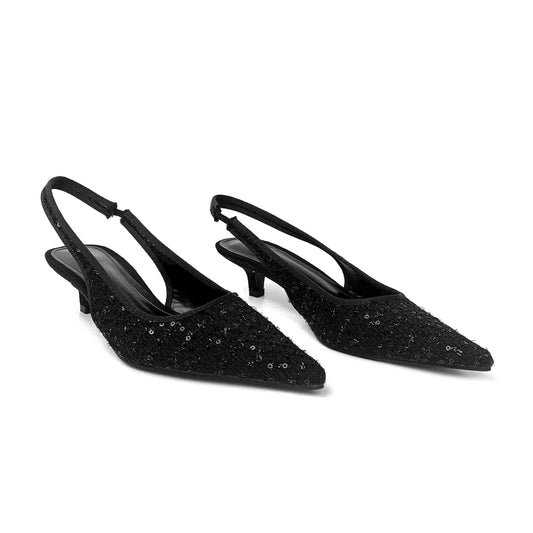 ZAZB Brand Women's Customized Black Mid Heel Sandals Bridal Shoes Elegant Women