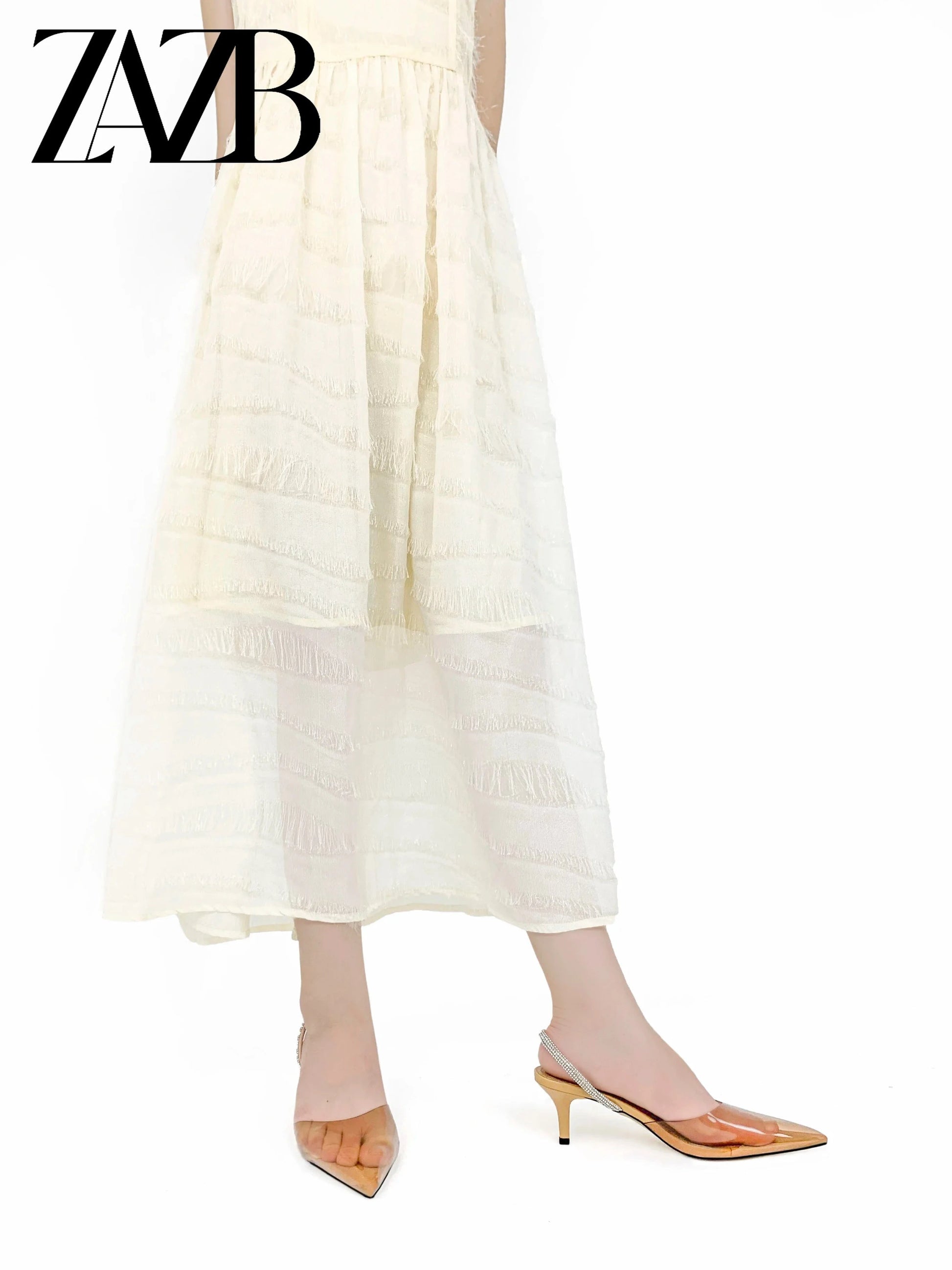 ZAZB Brand Women's Customized Brown High Heel Transparent Sandals Bridal Shoes Elegant Women