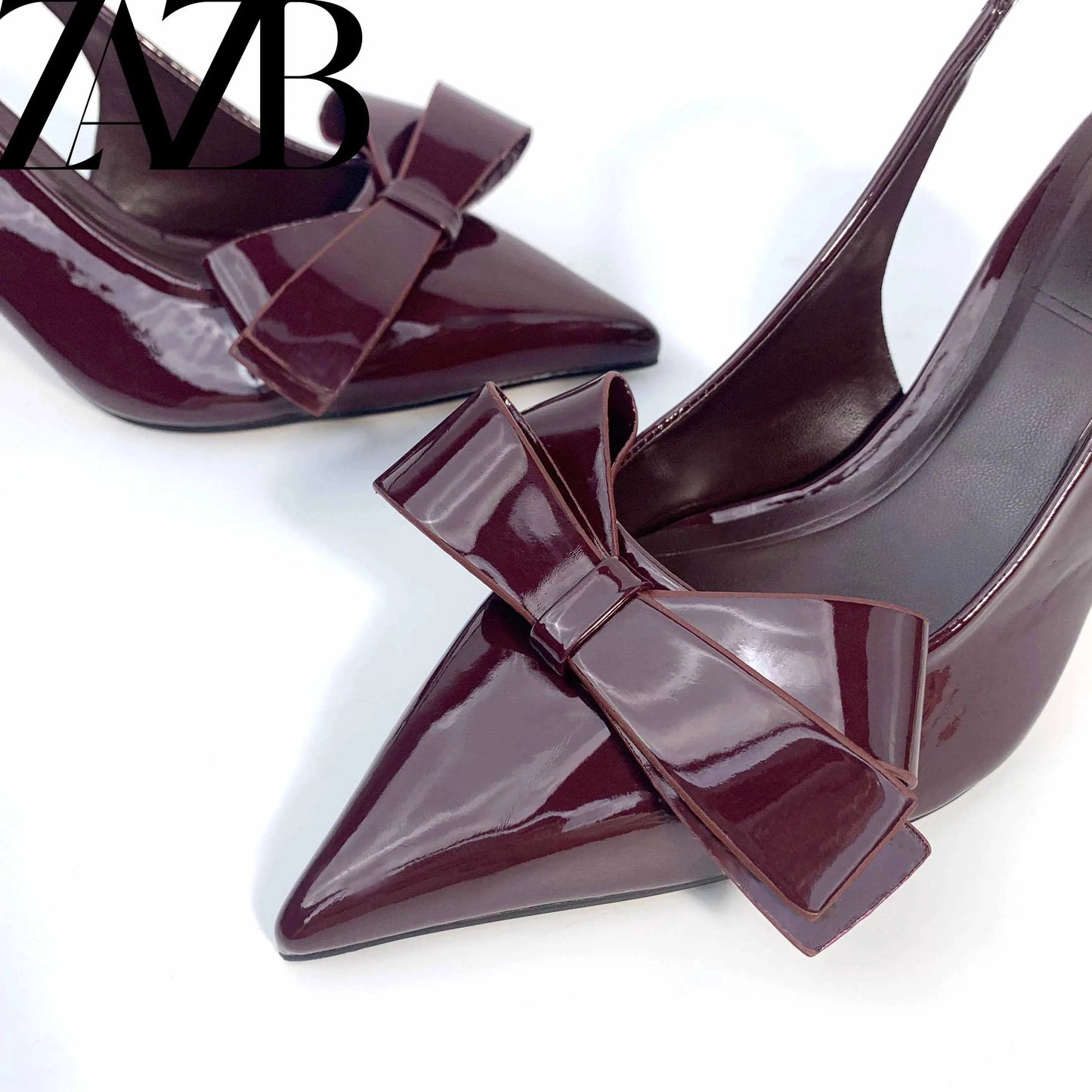ZAZB Brand Women's Customized Leather Bow Decoration High Heel Sandals Slim Fit Wedding Bride Elegant Woman
