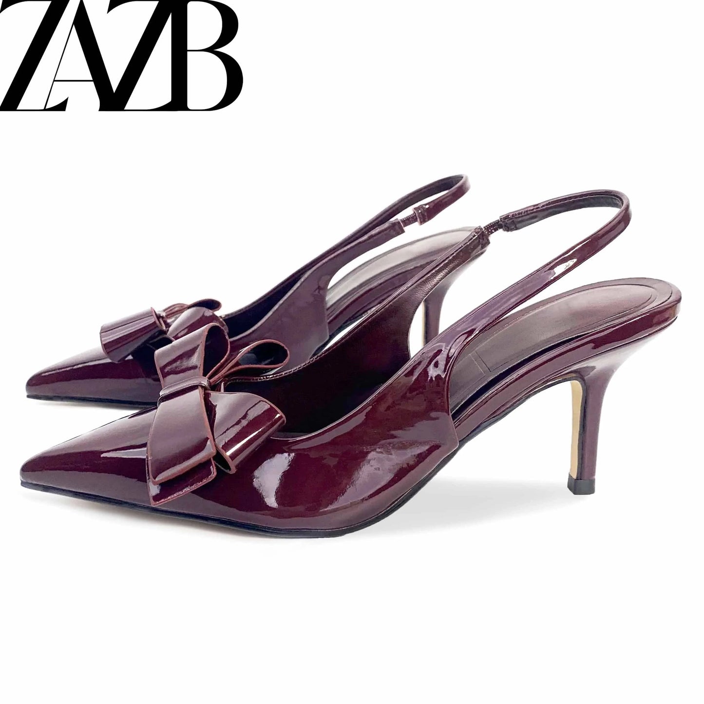 ZAZB Brand Women's Customized Leather Bow Decoration High Heel Sandals Slim Fit Wedding Bride Elegant Woman