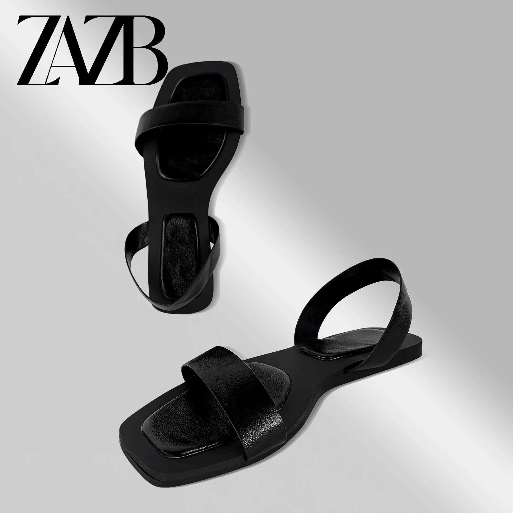 ZAZB Brand Women's Customized Leather Flat Bottom Sandals Wedding Bride Ladies and Women's Dress