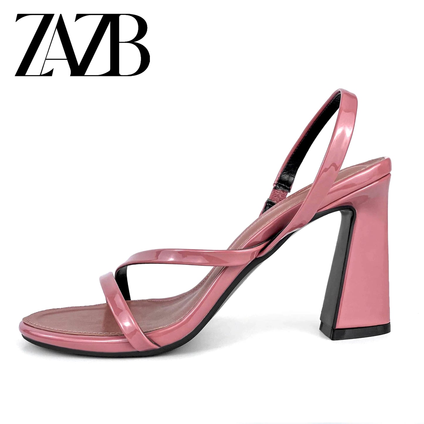 ZAZB Brand Women's Customized Leather High Heel Sandals Slim Fit Wedding Bride Elegant Woman