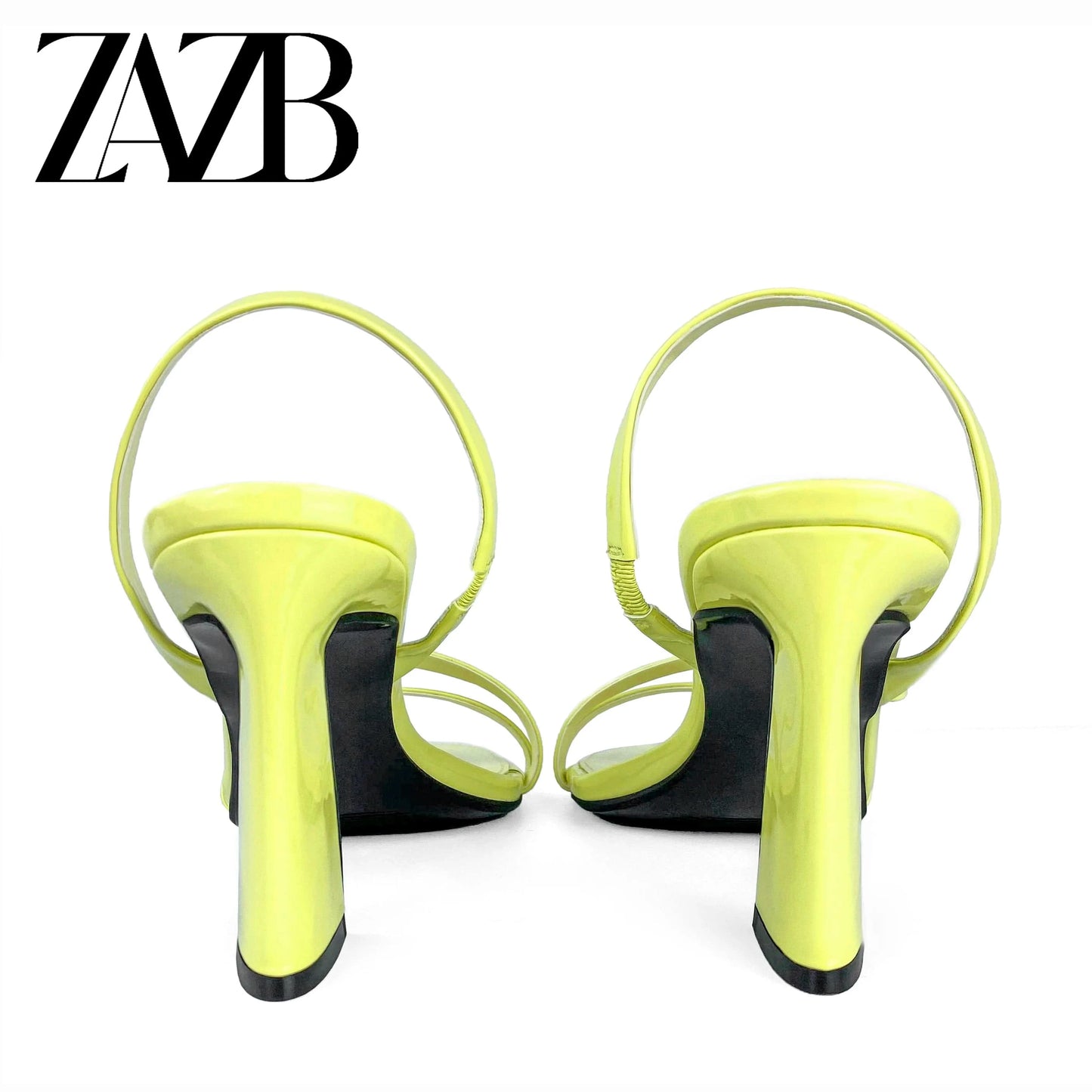 ZAZB Brand Women's Customized Leather High Heel Sandals Slim Fit Wedding Bride Elegant Woman