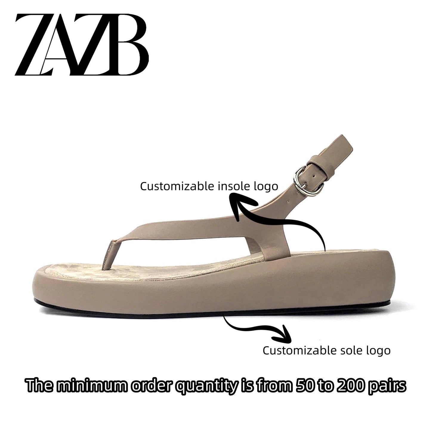 ZAZB Custom flip flops designer shoes sandals for women and ladies flat bottom luxury slippers femmes fashion