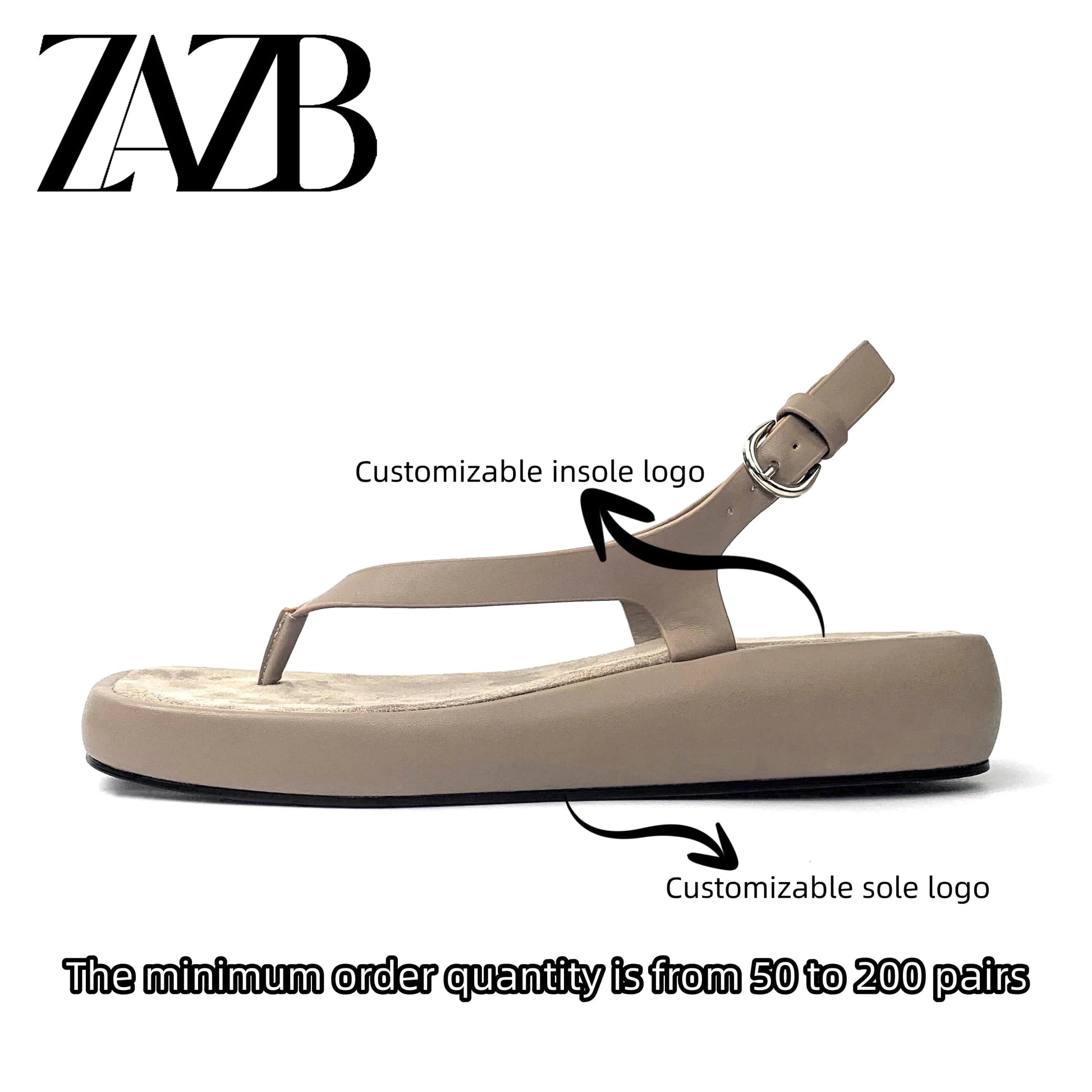 ZAZB Custom flip flops designer shoes sandals for women and ladies flat bottom luxury slippers femmes fashion