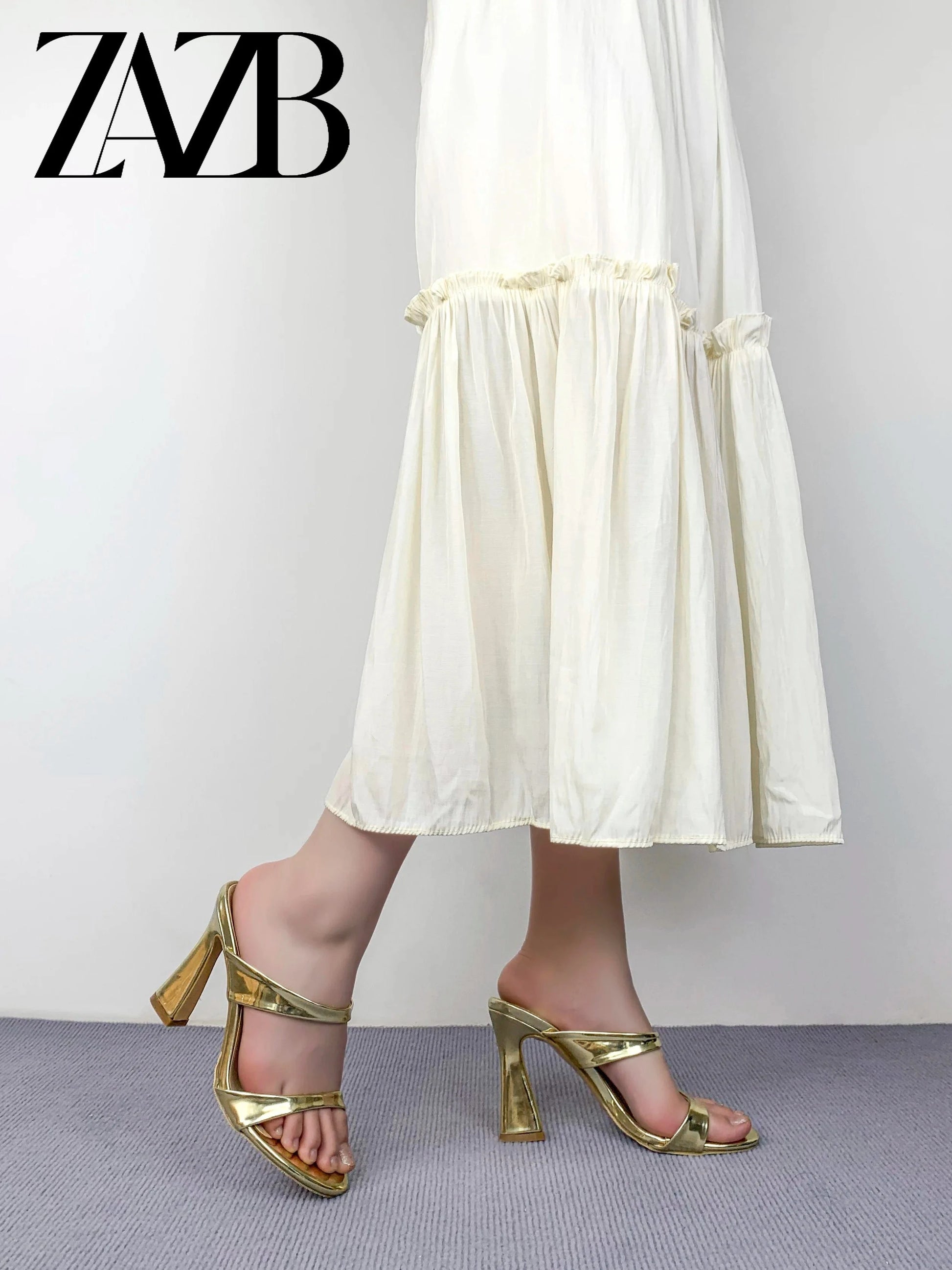 ZAZB Customized designer shoes slippers Women's and women's high heel slippers Luxury women's fashion