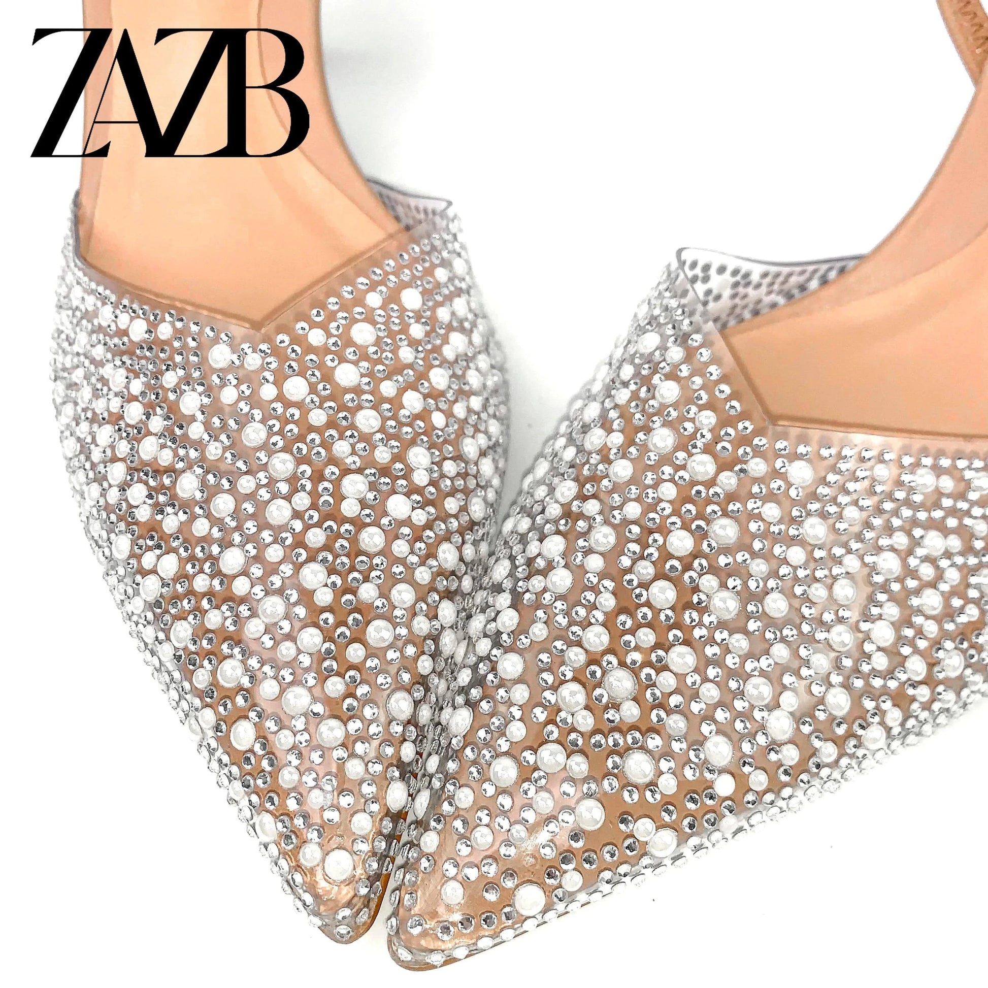 ZAZB Customized exquisite and fashionable women's high heels, women's pearl high heels sandals