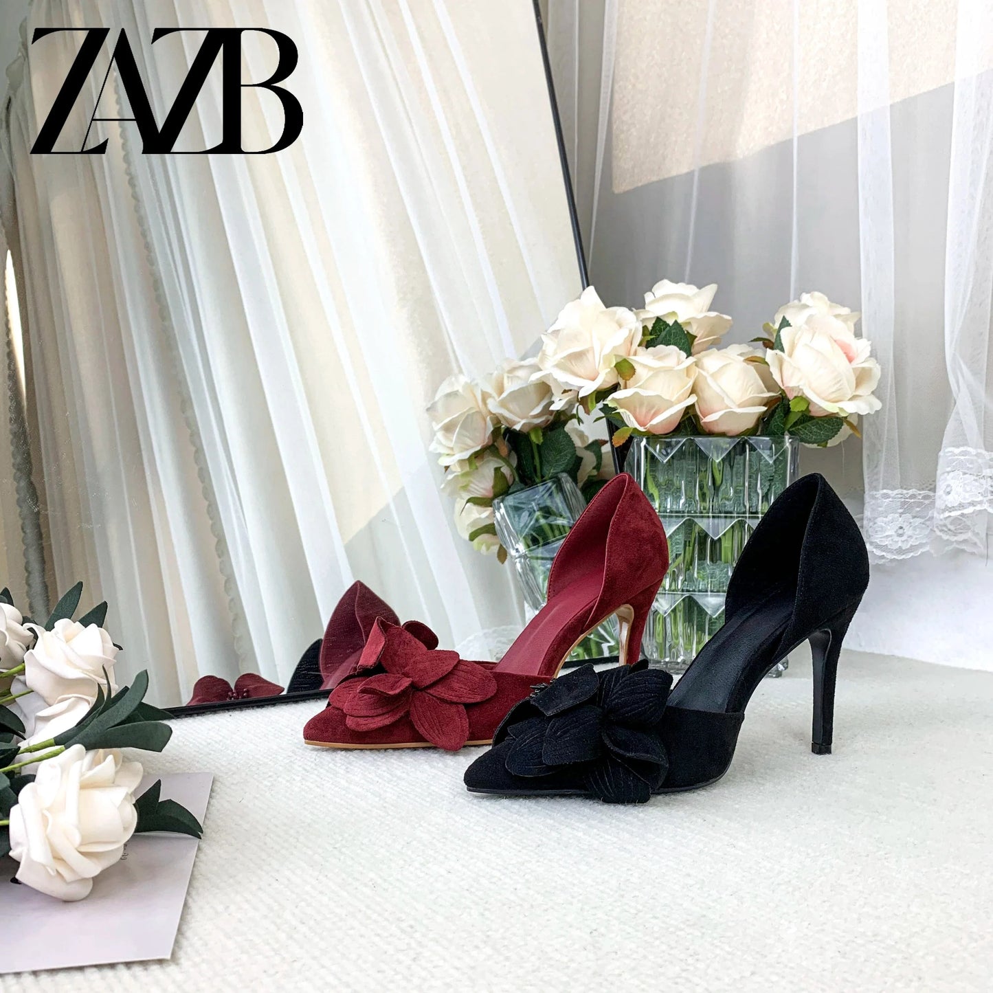 ZAZB Customized Exquisite Fashion Color Matching Bow Tie Thin Heel Temperament High Heel Bridal Shoes