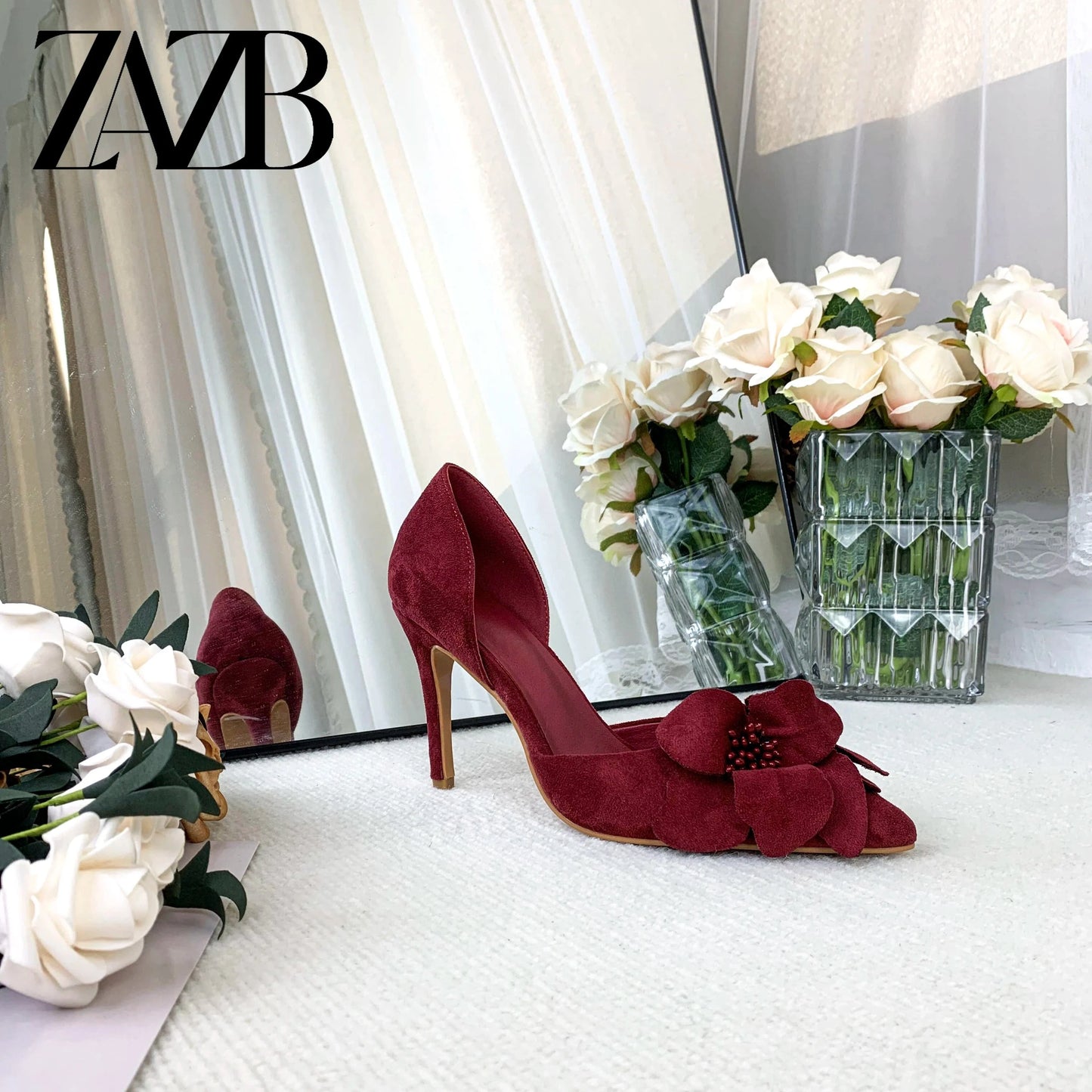 ZAZB Customized Exquisite Fashion Color Matching Bow Tie Thin Heel Temperament High Heel Bridal Shoes