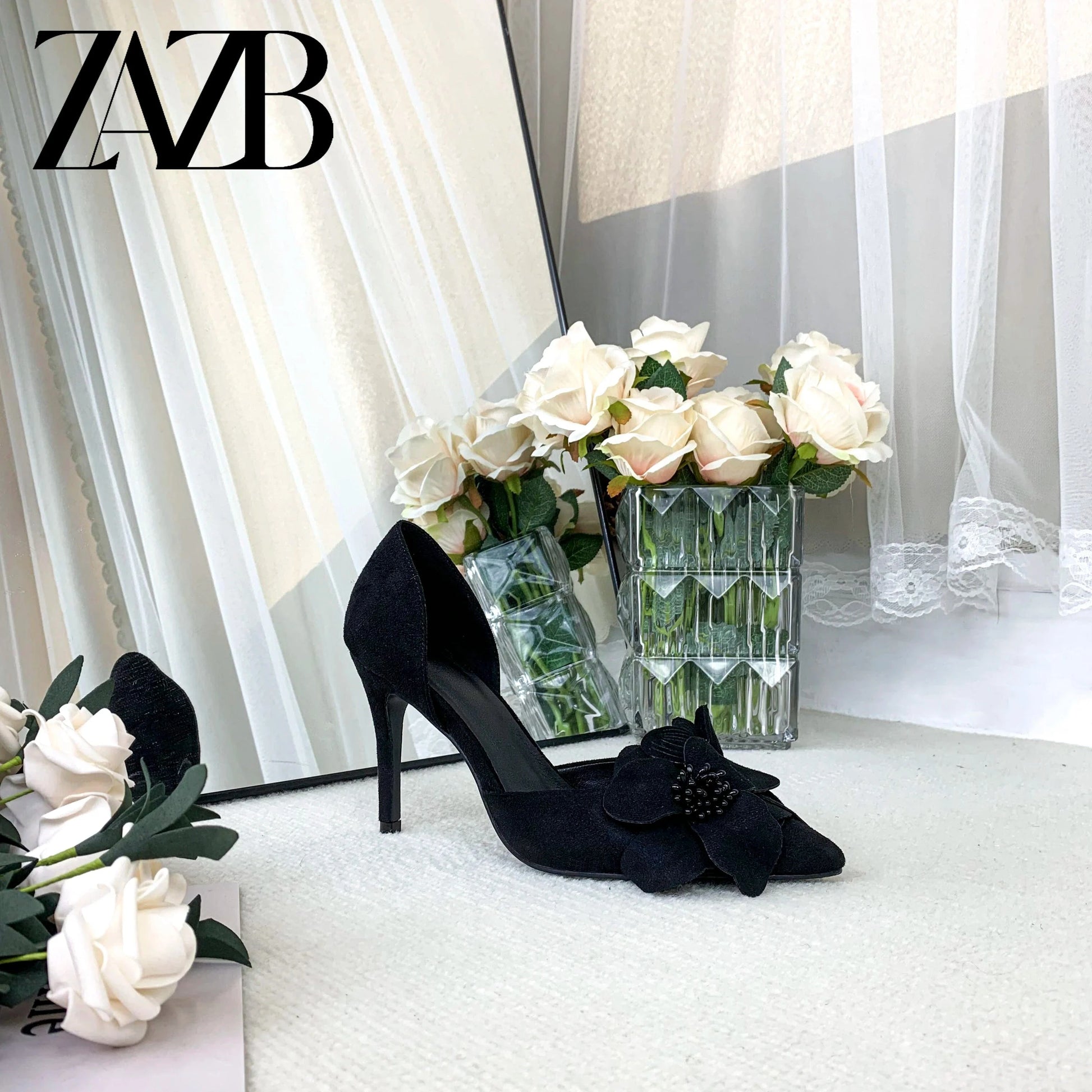 ZAZB Customized Exquisite Fashion Color Matching Bow Tie Thin Heel Temperament High Heel Bridal Shoes