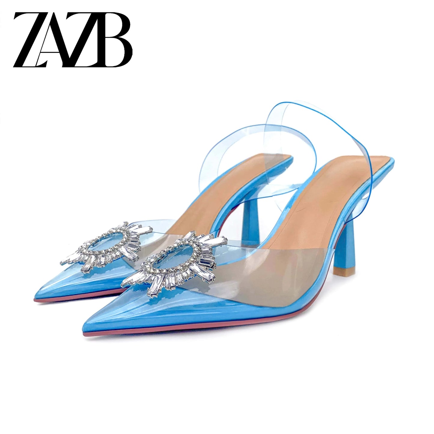 ZAZB Customized Exquisite New Design Formal Women's High Heel Sandals Wedding Shiny Diamond Shoes