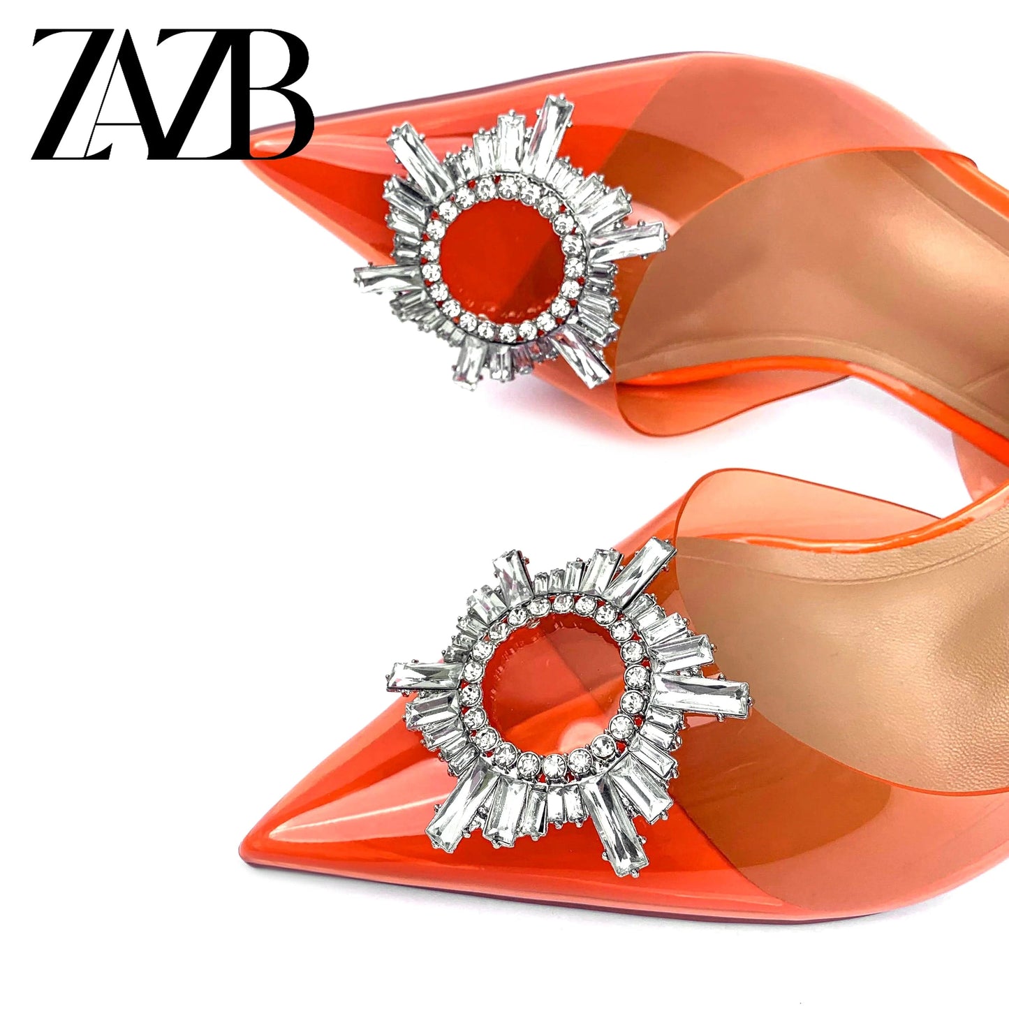 ZAZB Customized Exquisite New Design Formal Women's High Heel Sandals Wedding Shiny Diamond Shoes