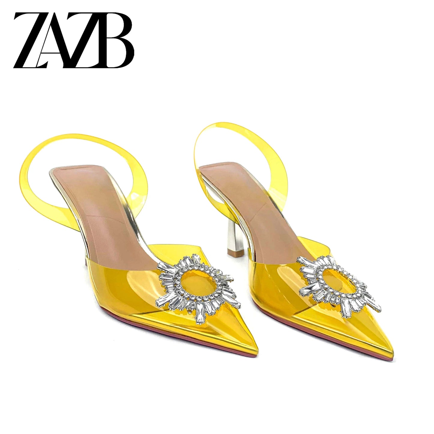 ZAZB Customized Exquisite New Design Formal Women's High Heel Sandals Wedding Shiny Diamond Shoes