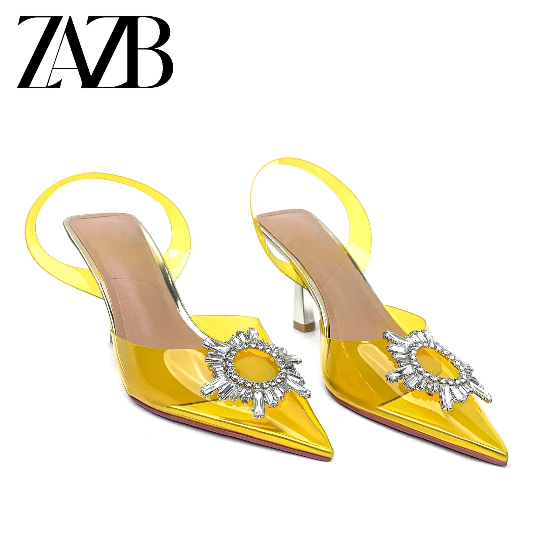 ZAZB Customized Exquisite New Design Formal Women's High Heel Sandals Wedding Shiny Diamond Shoes