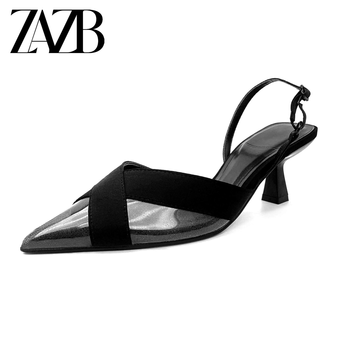 ZAZB Customized fashionable new pointy stitching style women's middle heel sandals