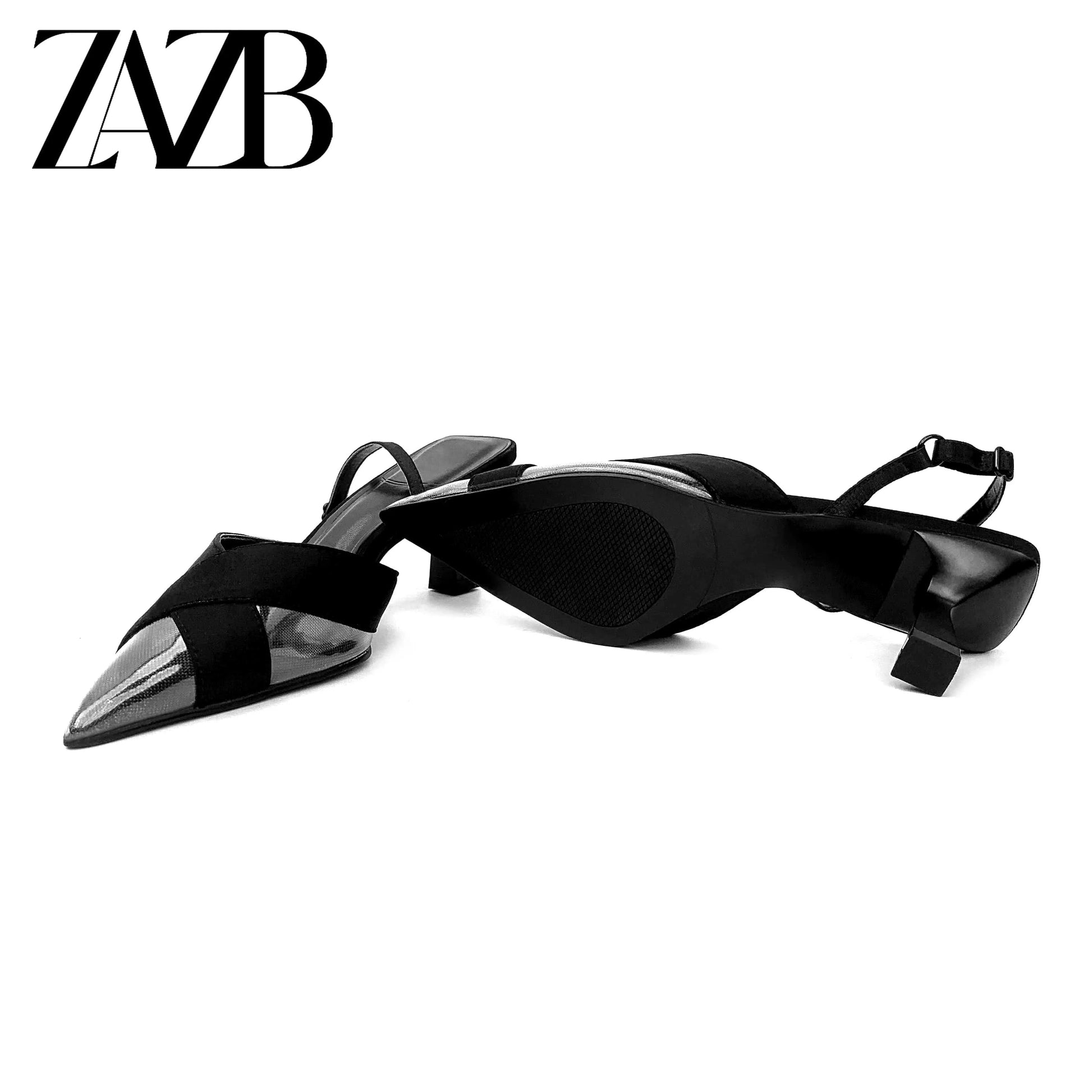 ZAZB Customized fashionable new pointy stitching style women's middle heel sandals