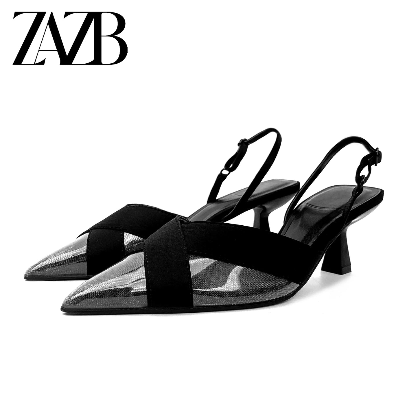 ZAZB Customized fashionable new pointy stitching style women's middle heel sandals